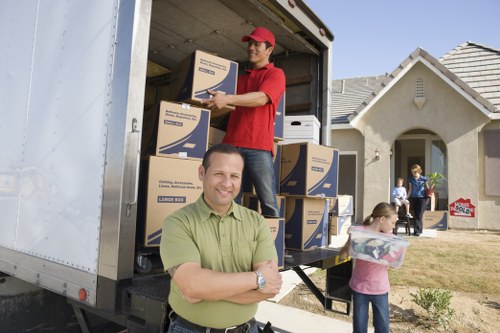 Moving checklist and boxes prepared for a Harlington relocation