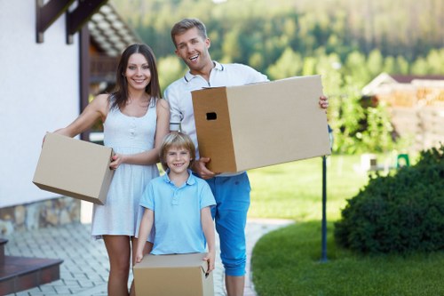 Preparing boxes and furniture for man and van transport in Harlington