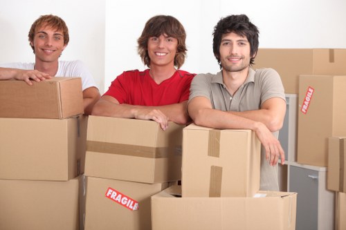Packed boxes and protected household items ready for transport